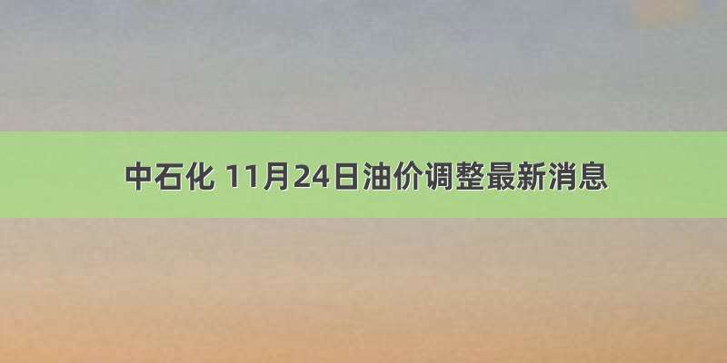 中石化 11月24日油价调整最新消息