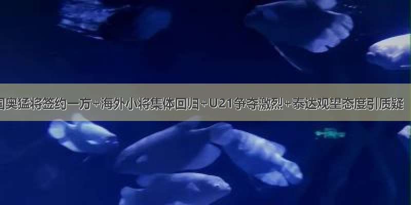 国奥猛将签约一方+海外小将集体回归+U21争夺激烈+泰达观望态度引质疑