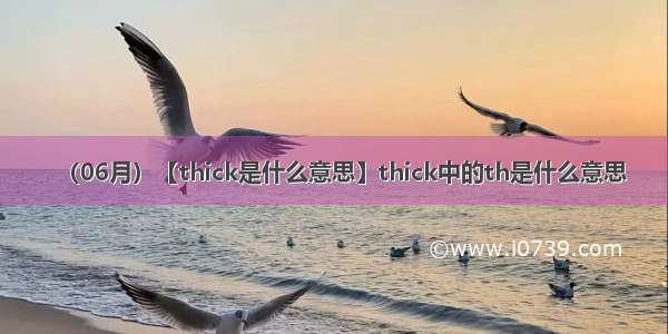 （06月）【thick是什么意思】thick中的th是什么意思